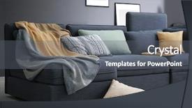  Presentation with room - Presentation design enhanced with modular - beautiful trendy room interior background and a  colored foreground