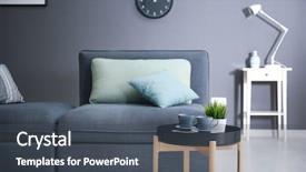  Presentation with interior - Beautiful presentation design featuring modular - beautiful trendy room interior backdrop and a  colored foreground