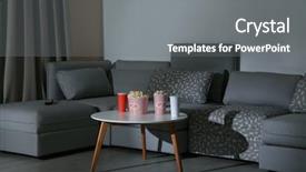  Presentation with movie popcorn - Amazing theme having modular - popcorn and drink on side backdrop and a gray colored foreground