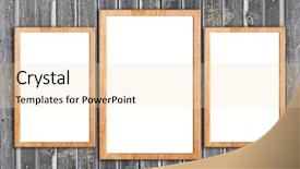  Presentation with wooden - Theme featuring modular - wooden frames on the wooden background and a  colored foreground
