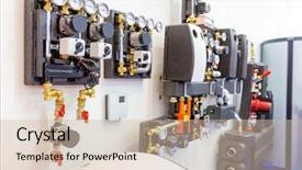  Presentation with biology cardiovaskular system - Colorful PPT theme enhanced with modular block of heating system backdrop and a soft green colored foreground