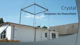  Presentation with home - Presentation design having modular-home-set-in-place background and a light blue colored foreground