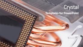  Presentation with module - Cool new PPT layouts with module 1 - computer processor cooler or radiator backdrop and a gray colored foreground