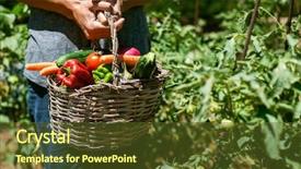  Presentation with rustic - Slides with rustic basket full of vegetables background and a tawny brown colored foreground