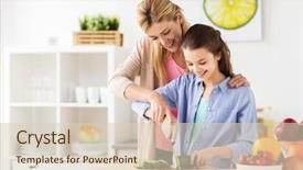  Presentation with family healthy eating - Slide deck enhanced with marrow - cooking food healthy eating family background and a lemonade colored foreground