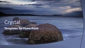  Presentation with new zealand - Presentation theme consisting of moeraki-boulders-at-sunrise-south background and a ocean colored foreground