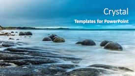  Presentation with new zealand - Slide set featuring moeraki-boulders-on-the-koekohe background and a teal colored foreground