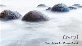  Presentation with new zealand - Beautiful slide deck featuring moeraki-boulders-on-the-koekohe backdrop and a sky blue colored foreground