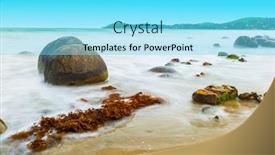  Presentation with eastern - PPT layouts having hellenistic - moeraki boulders on the koekohe background and a arctic colored foreground