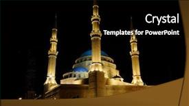 Presentation with mosque - Slide set enhanced with mohammad al amin mosque beirut background and a black colored foreground