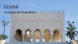  Presentation with rabat - Theme having mohammed v in rabat morocco background and a light blue colored foreground