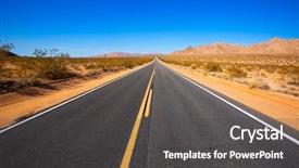  Presentation with route - Colorful presentation enhanced with mohave desert by route 66 backdrop and a dark gray colored foreground