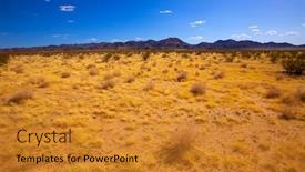  Presentation with california - Amazing PPT theme having mohave desert in california yucca valley usa backdrop and a gold colored foreground