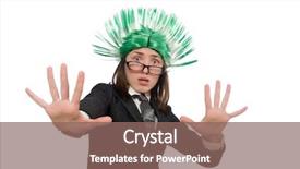  Presentation with funny - Theme having mohicans - funny businesswoman in business concept background and a  colored foreground