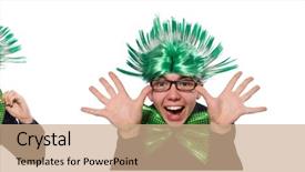  Presentation with old wite man and his music - Amazing PPT theme having mohicans - funny man with mohawk hairstyle backdrop and a  colored foreground