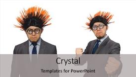  Presentation with funny - Presentation theme enhanced with mohicans - funny man with mohawk hairstyle background and a  colored foreground
