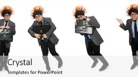  Presentation with old wite man and his music - Slides consisting of mohicans - funny man with mohawk hairstyle background and a  colored foreground