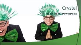  Presentation with old wite man and his music - PPT theme enhanced with mohicans - funny man with mohawk hairstyle background and a  colored foreground