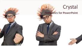  Presentation with funny cow on cow farm - Presentation theme enhanced with mohicans - funny man with mohawk hairstyle background and a  colored foreground