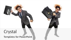  Presentation with old wite man and his music - Slides consisting of mohicans - funny man with mohawk hairstyle background and a  colored foreground