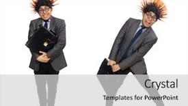  Presentation with funny - PPT layouts featuring mohicans - funny man with mohawk hairstyle background and a  colored foreground