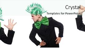  Presentation with funny - Slides featuring mohicans - funny man with mohawk hairstyle background and a  colored foreground