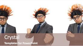  Presentation with old wite man and his music - Theme with mohicans - funny man with mohawk hairstyle background and a  colored foreground