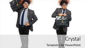  Presentation with old wite man and his music - PPT theme featuring mohicans - funny man with mohawk hairstyle background and a  colored foreground