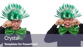  Presentation with old wite man and his music - Slide deck consisting of mohicans - funny man with mohawk hairstyle background and a gray colored foreground