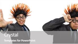  Presentation with old wite man and his music - Presentation design featuring mohicans - funny man with mohawk hairstyle background and a gray colored foreground