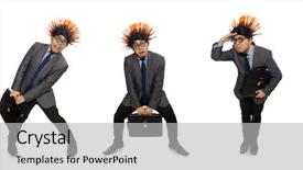  Presentation with funny - Audience pleasing slides consisting of mohicans - funny man with mohawk hairstyle backdrop and a light gray colored foreground