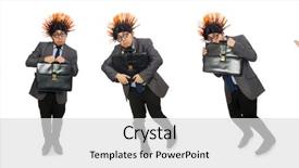  Presentation with old wite man and his music - PPT layouts with mohicans - funny man with mohawk hairstyle background and a light gray colored foreground