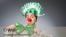  Presentation with funny - PPT theme consisting of mohicans - funny man with mohawk hairstyle background and a  colored foreground