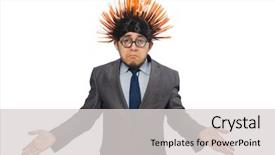  Presentation with funny - Colorful presentation design enhanced with mohicans - funny man with mohawk hairstyle backdrop and a  colored foreground