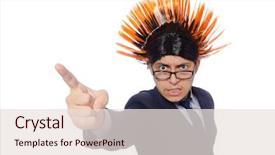  Presentation with funny - Cool new presentation with mohicans - funny man with mohawk hairstyle backdrop and a lemonade colored foreground