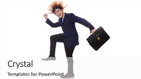  Presentation with funny - Presentation theme enhanced with mohicans - funny man with mohawk hairstyle background and a white colored foreground