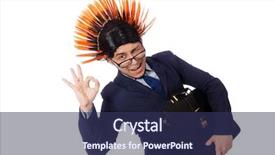  Presentation with old wite man and his music - Colorful presentation theme enhanced with mohicans - funny man with mohawk hairstyle backdrop and a  colored foreground