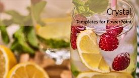  Presentation with alcohol - Presentation theme featuring mohito with straw country life background and a coral colored foreground