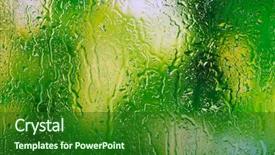  Presentation with water glass - Audience pleasing presentation theme consisting of moist - glass with natural water drops backdrop and a forest green colored foreground