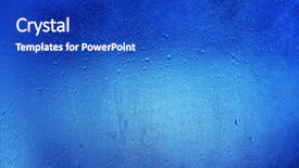  Presentation with water glass - PPT theme featuring moist - glass with natural water drops background and a royal blue colored foreground