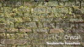  Presentation with brick wall texture - Presentation design featuring moisture-aged-cement-brick-wall background and a violet colored foreground