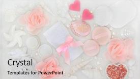  Presentation with seashell - Presentation design consisting of moisturiser natural heart and seashell background and a lemonade colored foreground