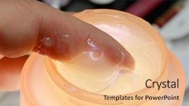  Presentation with cosmetic - PPT layouts featuring moisturizing cream and cosmetic products background and a lemonade colored foreground