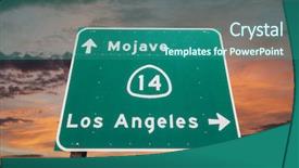  Presentation with sly - Cool new slide set with mojave desert freeway sign towards backdrop and a ocean colored foreground