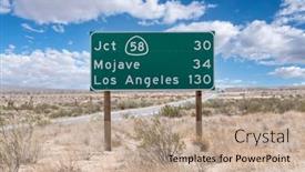  Presentation with route - Presentation theme consisting of mojave-los-angeles-and-route background and a coral colored foreground