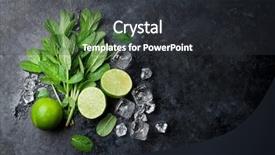  Presentation with lime - Cool new theme with mojito cocktail - mint lime and ice backdrop and a dark gray colored foreground