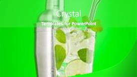  Presentation with cocktail - PPT theme consisting of mojito-cocktail-and-cocktail-shaker background and a shamrock green colored foreground