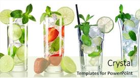  Presentation with cocktail - Beautiful PPT layouts featuring mojito cocktail collection isolated backdrop and a soft green colored foreground