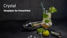  Presentation with cocktail party - PPT layouts with mojito-cocktail-glass-of-cold background and a dark gray colored foreground