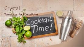  Presentation with utensils - PPT layouts featuring mojito-cocktail-ingredients-and-drinks background and a soft green colored foreground